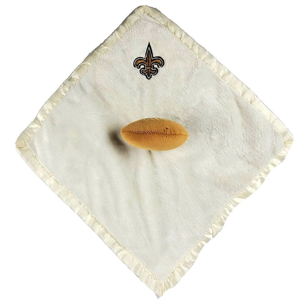 NFL New Orleans Saints Lovey Security Blanket Plush Bear Football Ivory Soft